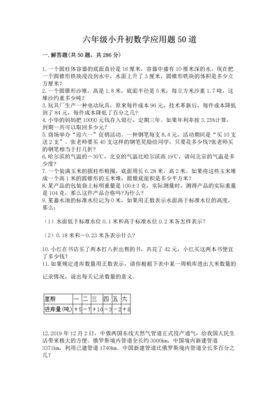 六年级小升初数学应用题50道含答案（综合卷）.docx