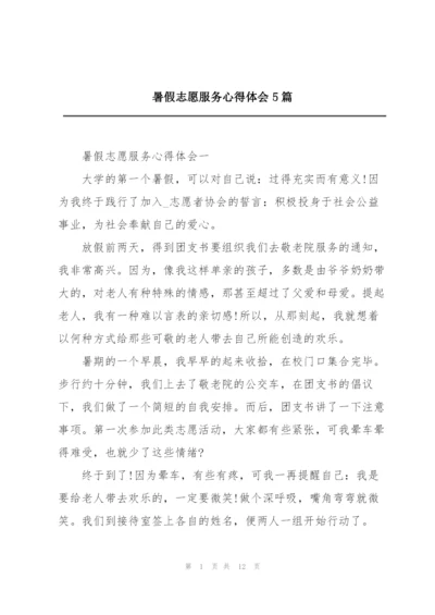 暑假志愿服务心得体会5篇.docx