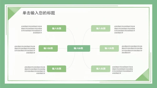 绿色花卉白底简约小清新PPT模板