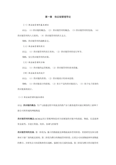 供应链与企业物流管理重点专业笔记.docx