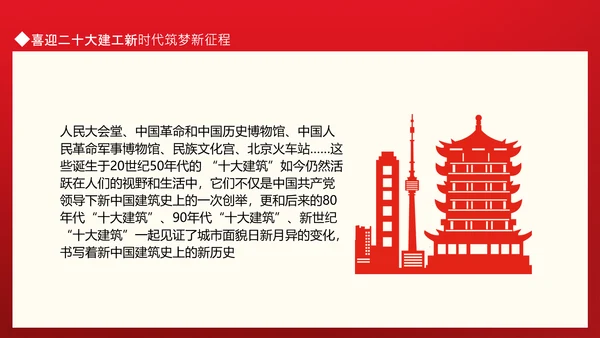 建工新时代筑梦新征程通用PPT党课模板