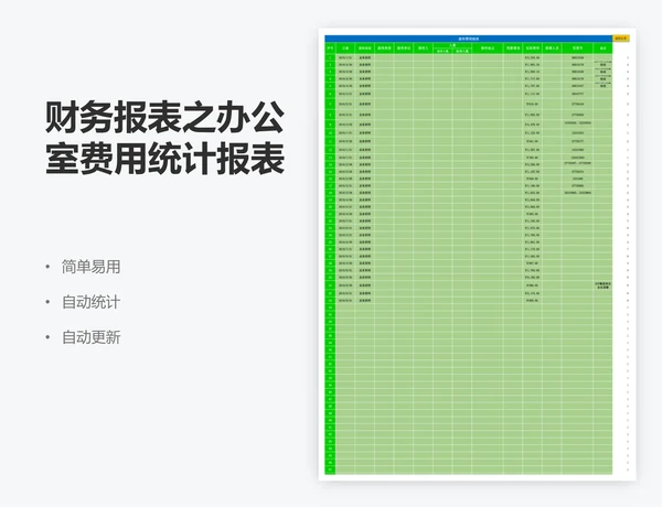 财务报表之办公室费用统计报表