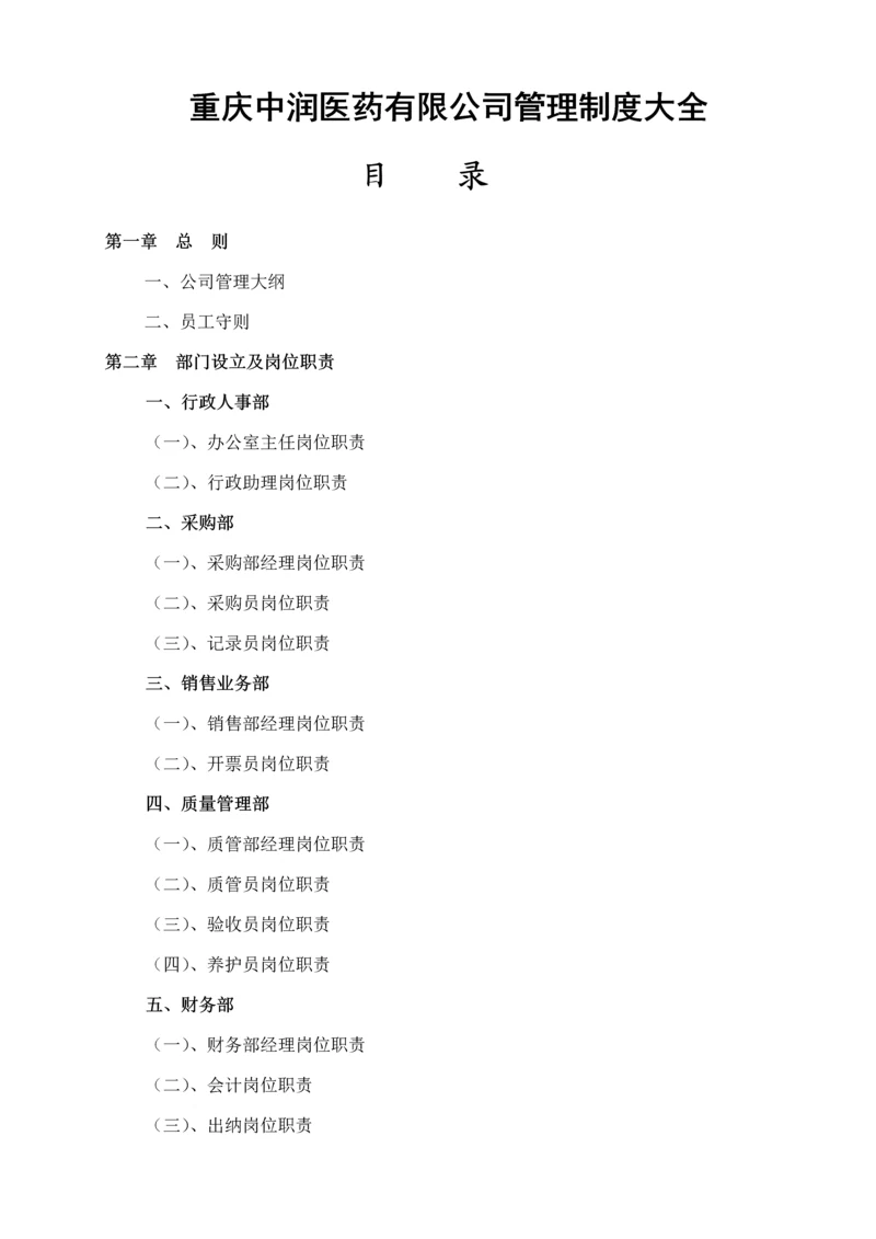 医药公司管理新版制度大全.docx