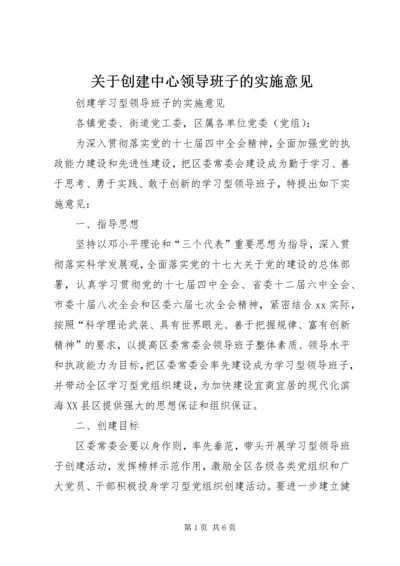 关于创建中心领导班子的实施意见 (2).docx