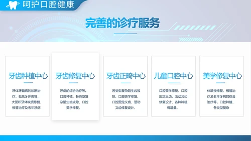 蓝色牙科口腔工作总结动态PPT模板