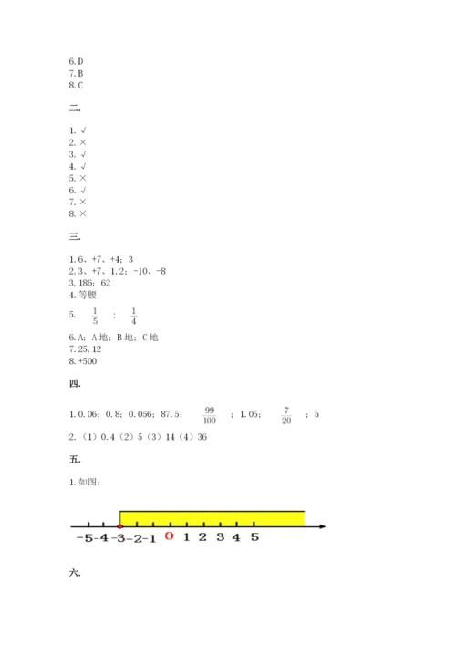 最新人教版小升初数学模拟试卷及参考答案（轻巧夺冠）.docx