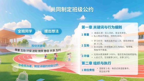 蓝色3D立体风三年二班开学主题班会PPT模版