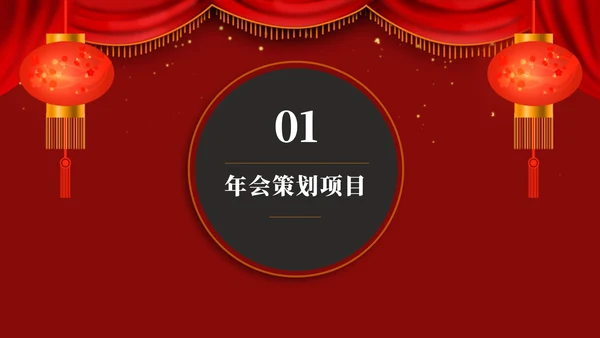大红简约灯笼策划PPT模板