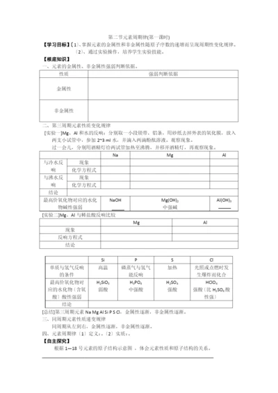 《元素周期律》学案10(人教版必修2).docx