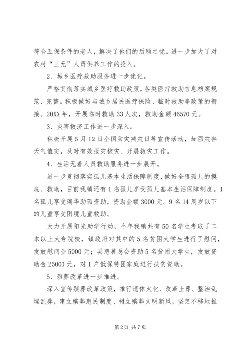 乡镇民政办201X年度工作总结及某年度工作计划.docx