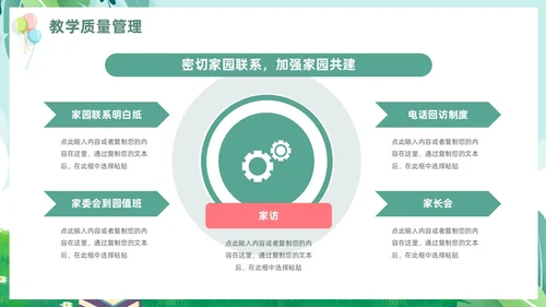 绿色小清新儿童卡通幼儿园工作汇报PPT模板