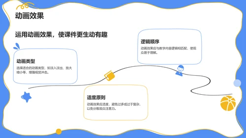 蓝色卡通风教学课件PPT模板