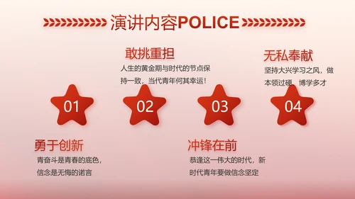 红色大气警察公安表彰大会动态PPT