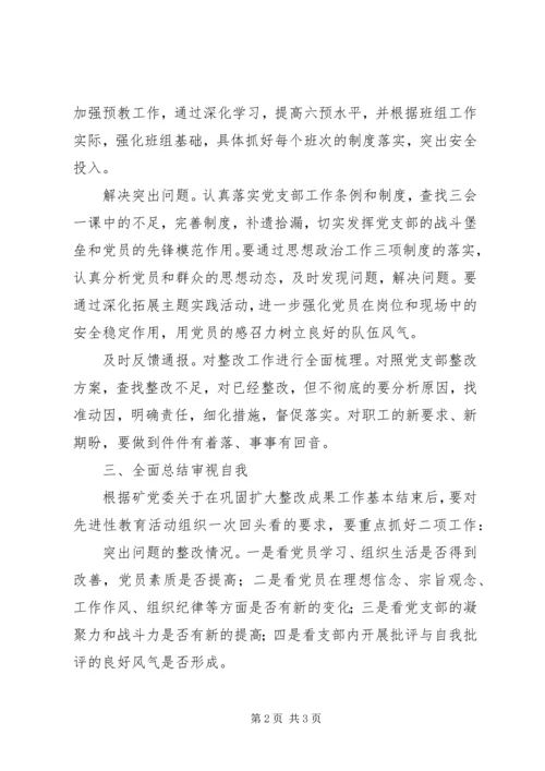 煤矿党支部巩固扩大整改成果和回头看工作实施意见 (4).docx