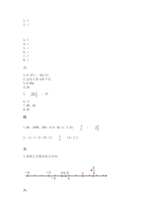 人教版数学小升初模拟试卷及参考答案【达标题】.docx