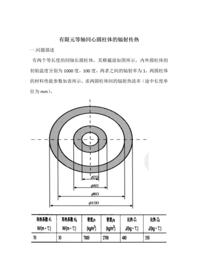 有限元等轴同心圆柱体的辐射传热.docx