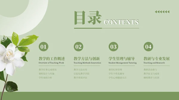 绿色清新风工作总结汇报通用PPT模板