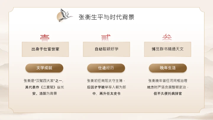 黄色中国风张衡用古代智慧观天象PPT模板