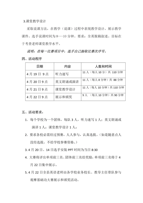 林甸县小学英语教师基本功大赛与展示实施专业方案.docx