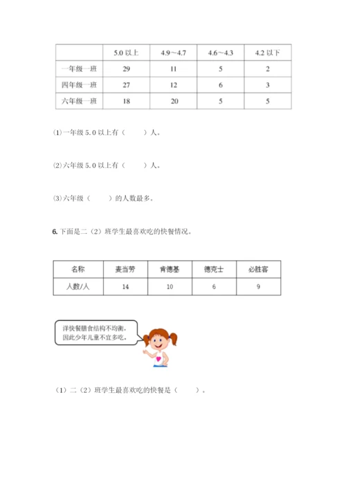人教版二年级下册数学第一单元-数据收集整理-测试卷附答案【黄金题型】.docx