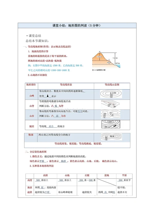 【大单元教学】2.2地图大单元整体教学--人教版（新课标）七上（地形图的判读课时设计）