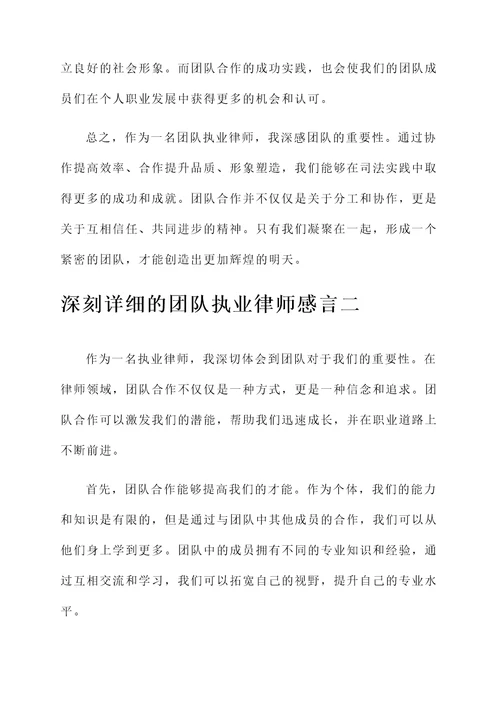 团队执业律师感言