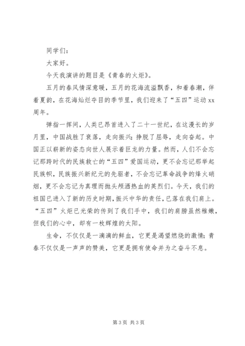 关于青春的火炬演讲稿.docx