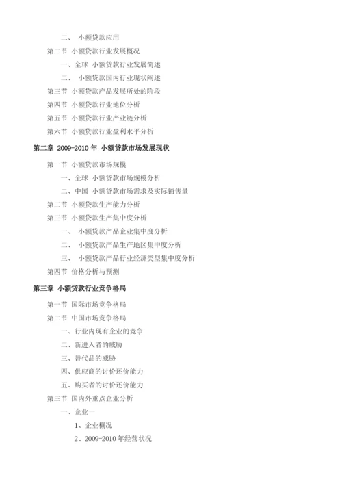 小额贷款项目投资调研及前景预测报告模板.docx
