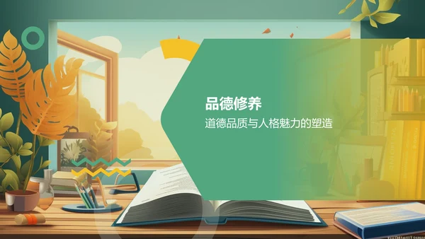 绿色创意学期总结PPT模板