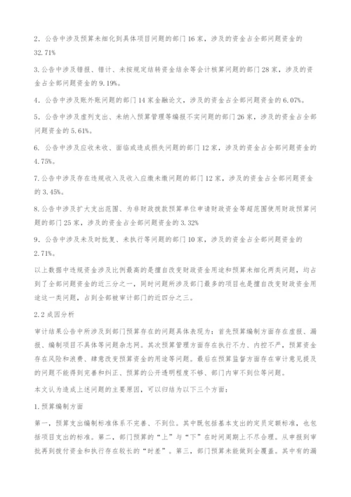 部门预算执行审计结果浅析-金融论文.docx