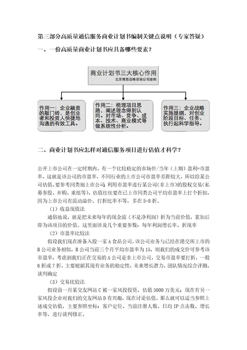 如何编制通信服务项目商业计划书包括可行性研究报告融资方案2013年资金申请报告及融资指导