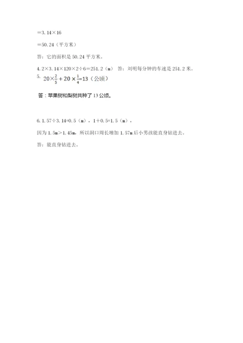 2022人教版六年级上册数学期末测试卷及答案【各地真题】.docx