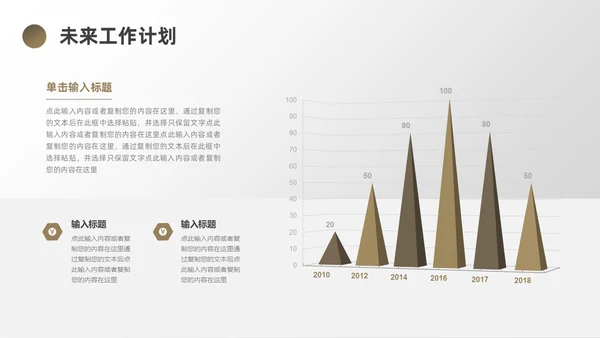 棕色简约风地球销售工作总结PPT模板