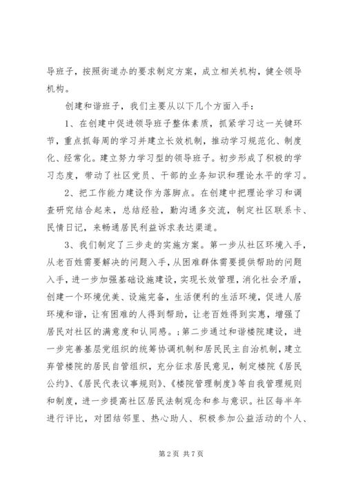 和谐社区建设自查报告范文.docx