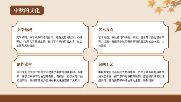棕色中国风风格中秋佳节情满人间PPT模板