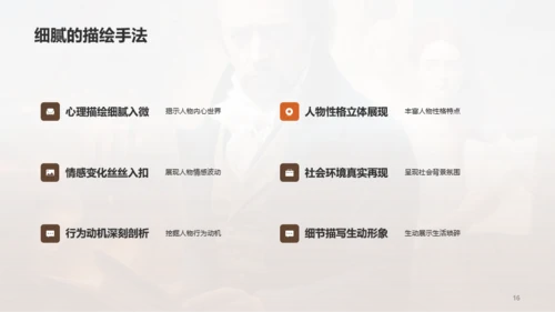棕色复古读书笔记悲惨世界PPT模板