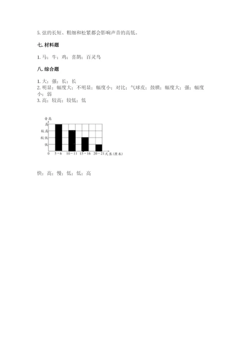 教科版 科学四年级上册第一单元声音测试卷【精练】.docx