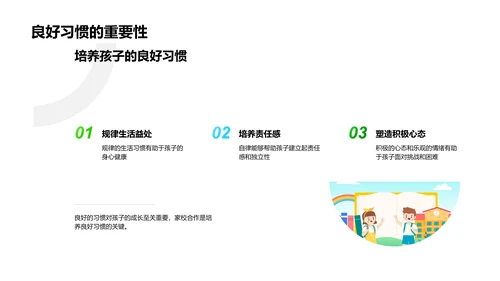 家校共育儿童习惯PPT模板