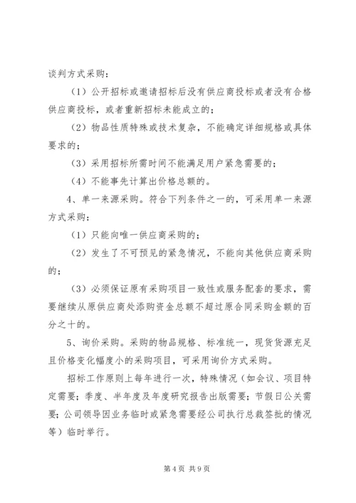 公司办公采购招标工作实施细则 (11).docx