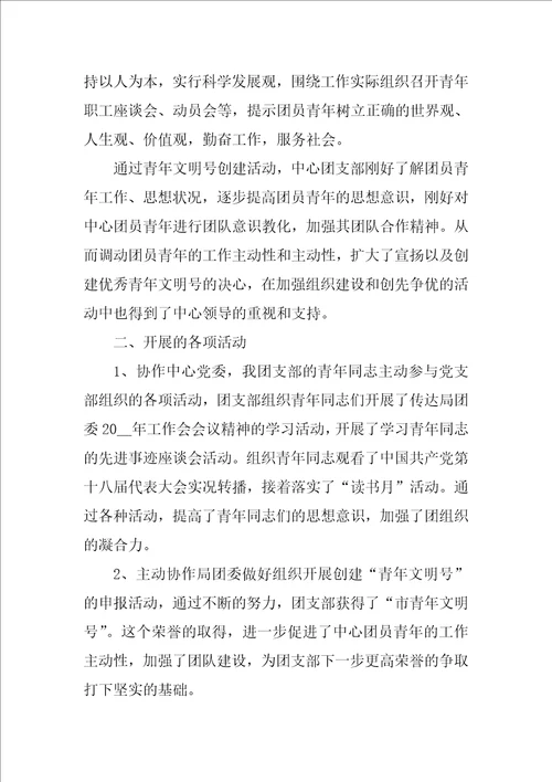 团支部个人工作总结2