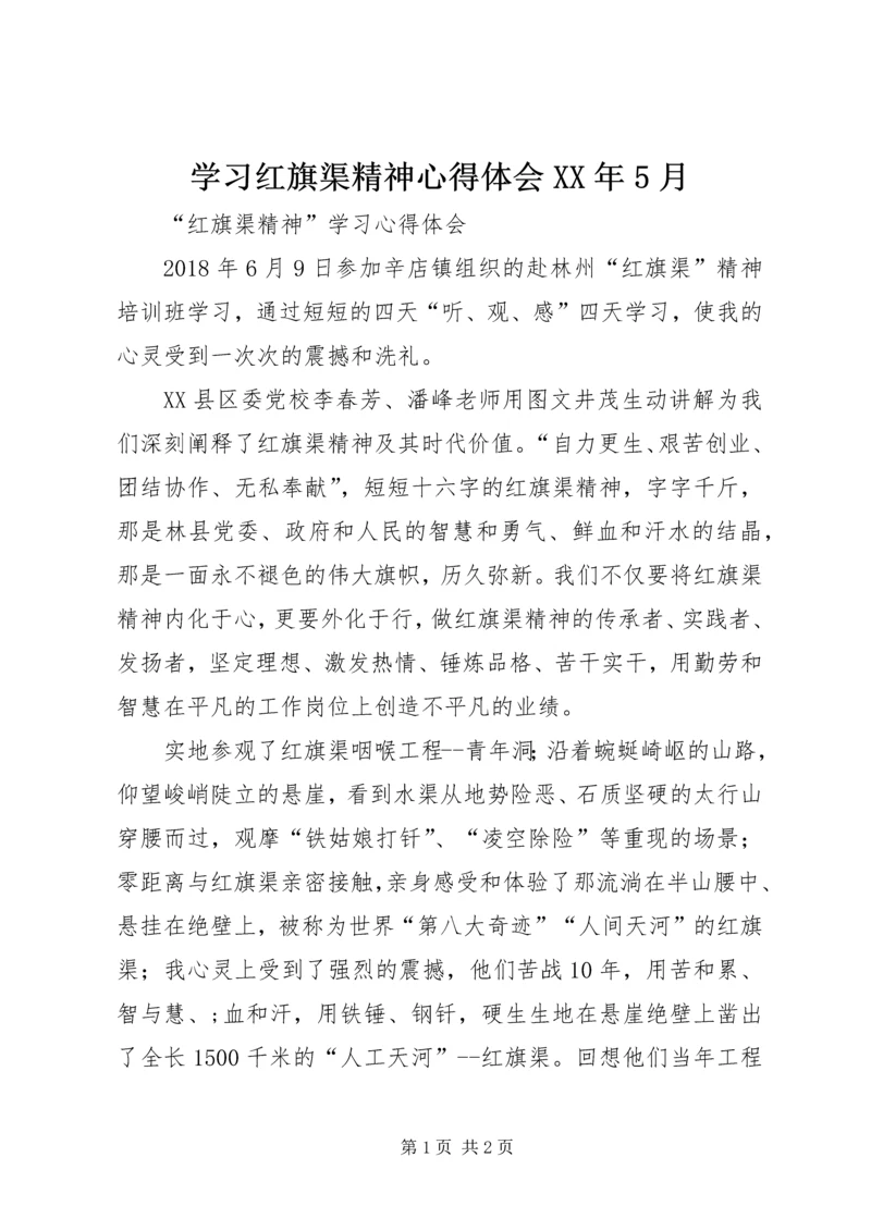 学习红旗渠精神心得体会XX年5月编辑精选.docx