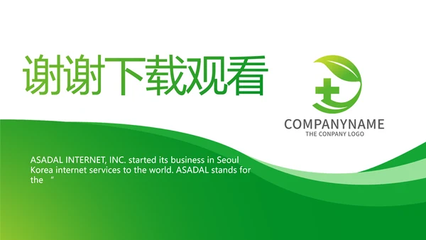 绿色简约医疗医药公司简介总结PPT