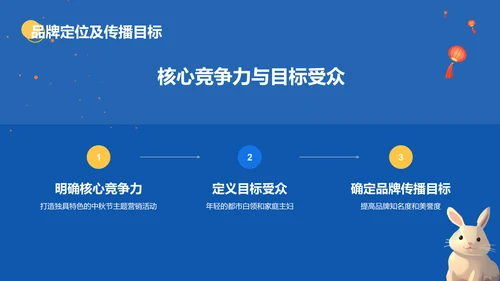 蓝色插画卡通中秋节主题营销活动PPT模板