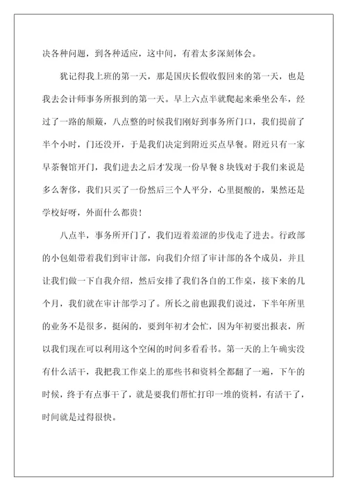 2022会计师事务所实习总结