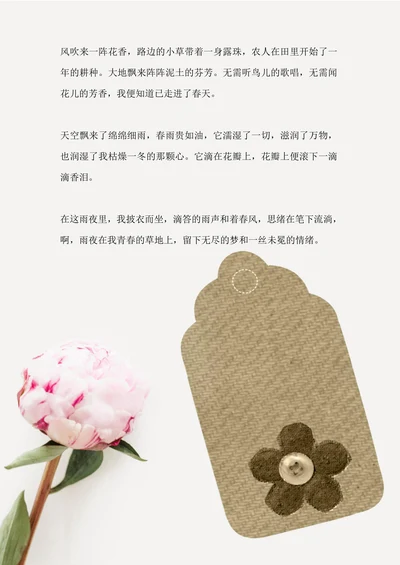 小清新花朵书签信纸