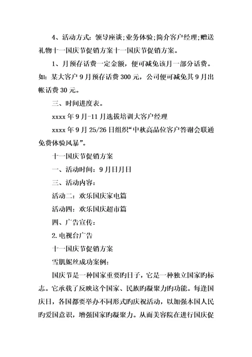 十一国庆节促销专题方案