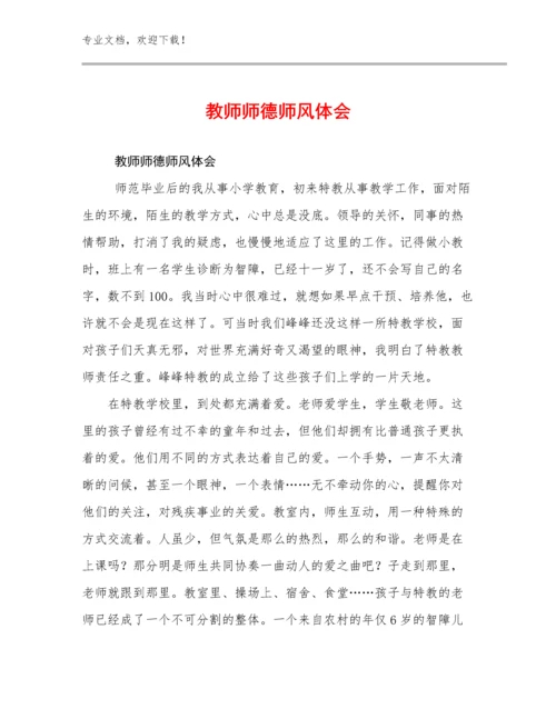 2024年教师师德师风体会范文13篇文档汇编.docx