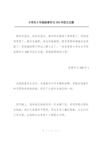 小学生6年级叙事作文500字范文五篇.docx
