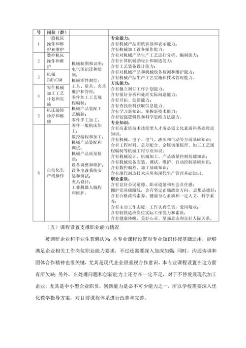 机械制造与自动化专业三调研分析报告终稿.docx