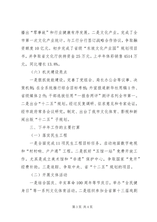 文体局管理党政报告.docx